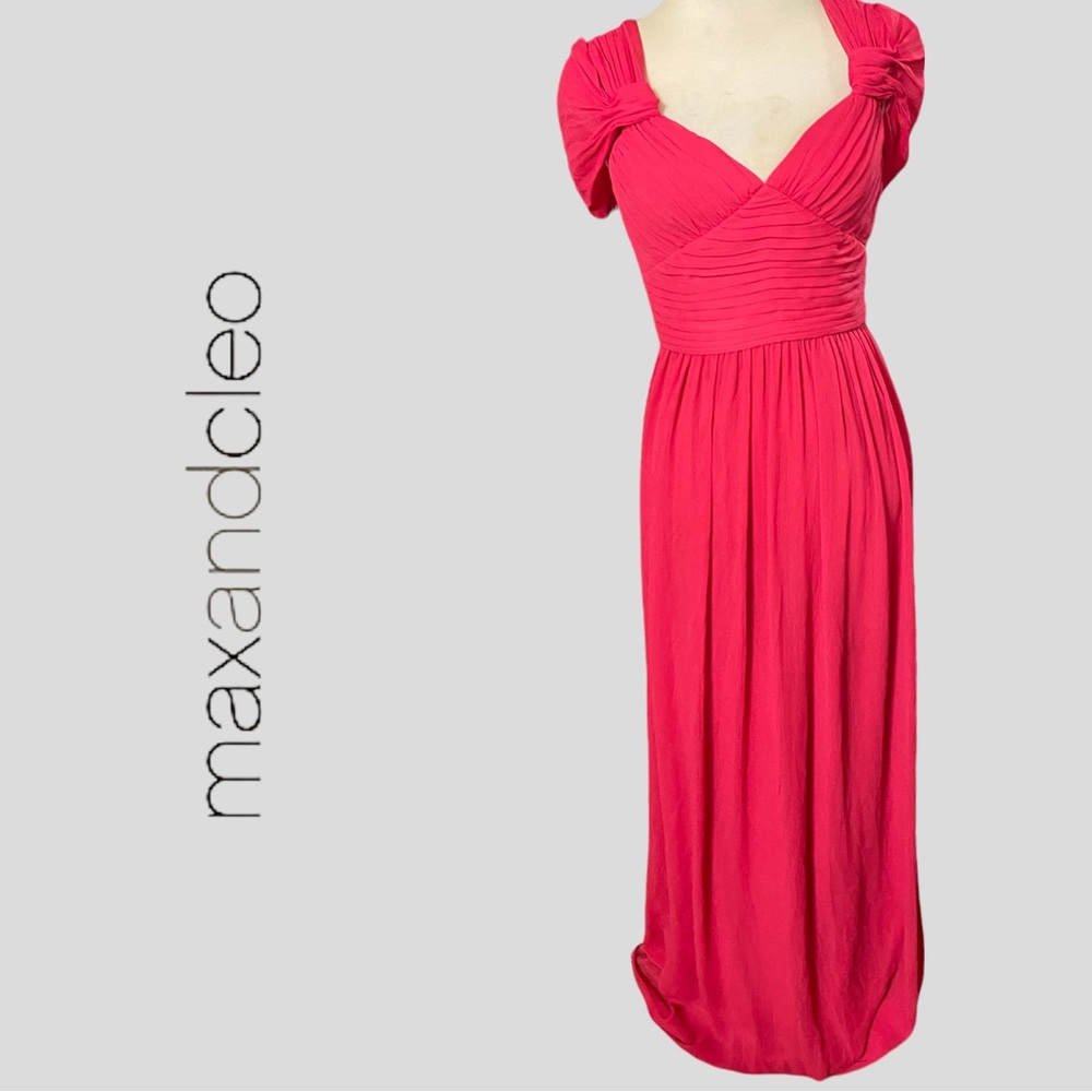 - Max & Cleo ~ Pink Chiffon Floor Length Gown dress size 4